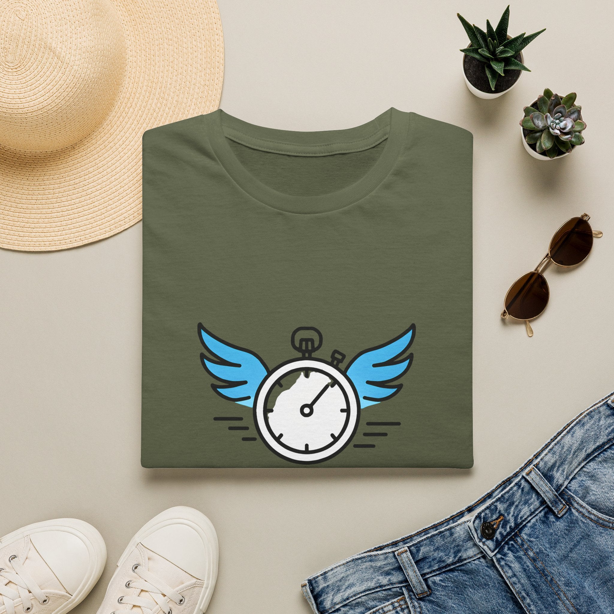 Clock with Wings T-Shirt