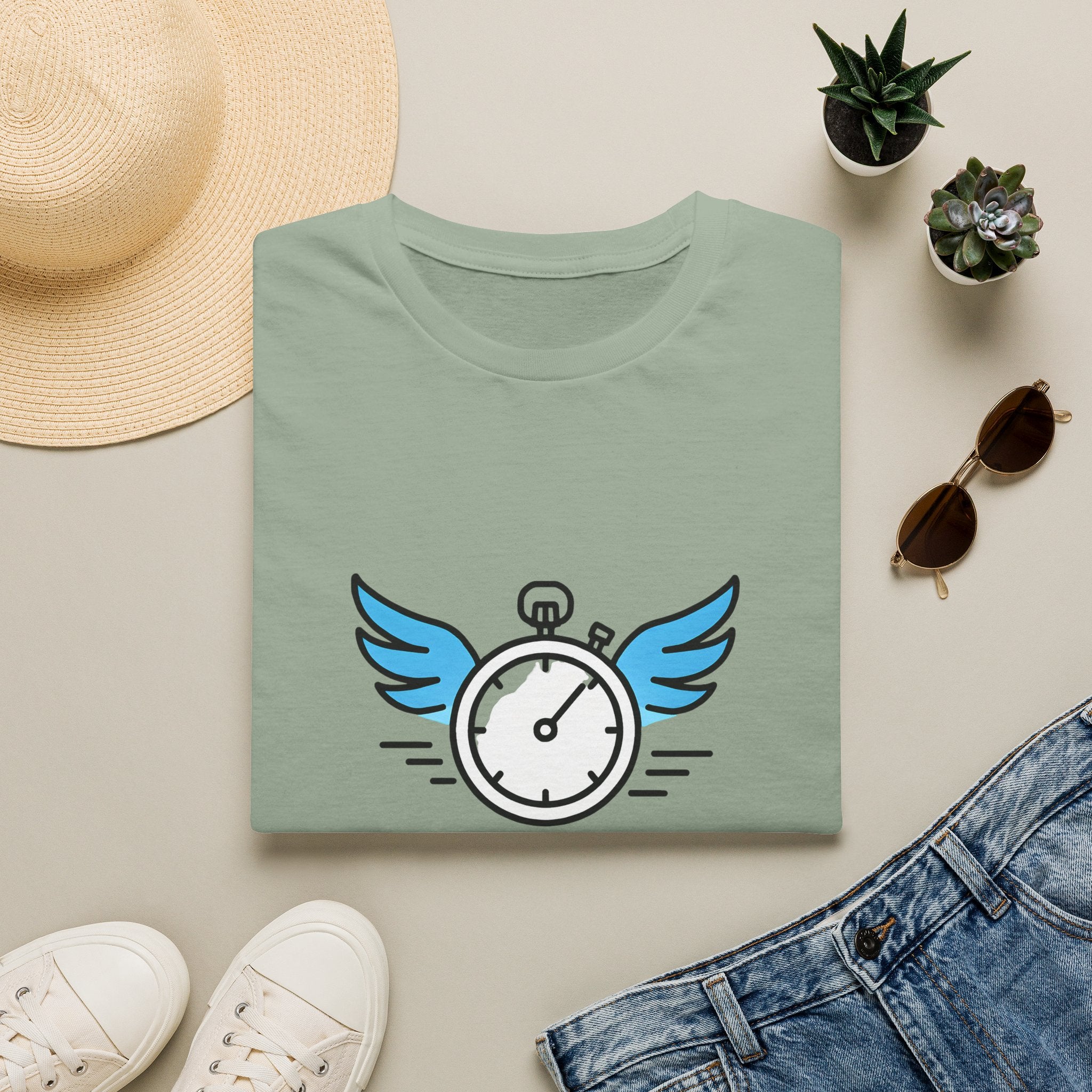 Clock with Wings T-Shirt