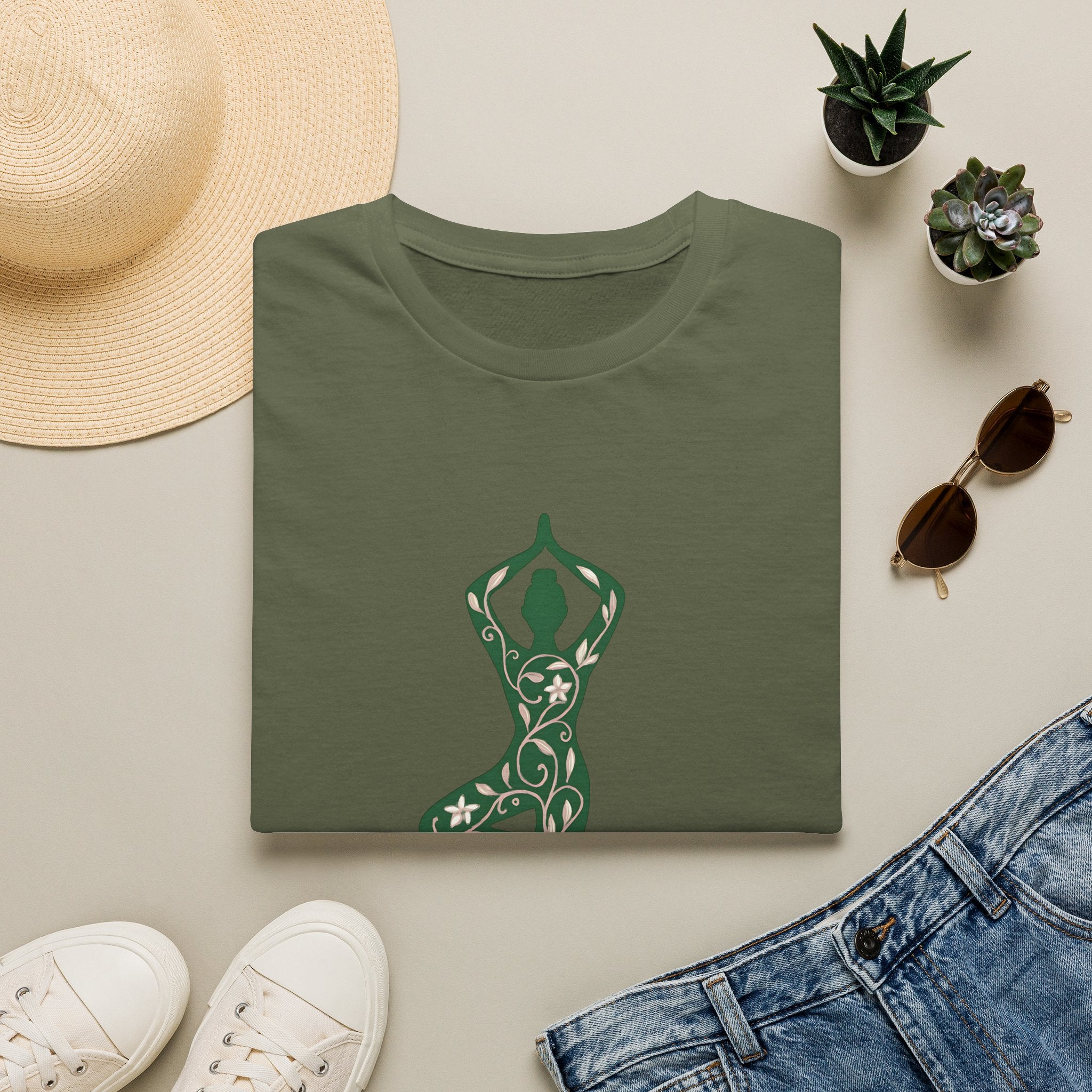 Floral yoga silhouette T-Shirt